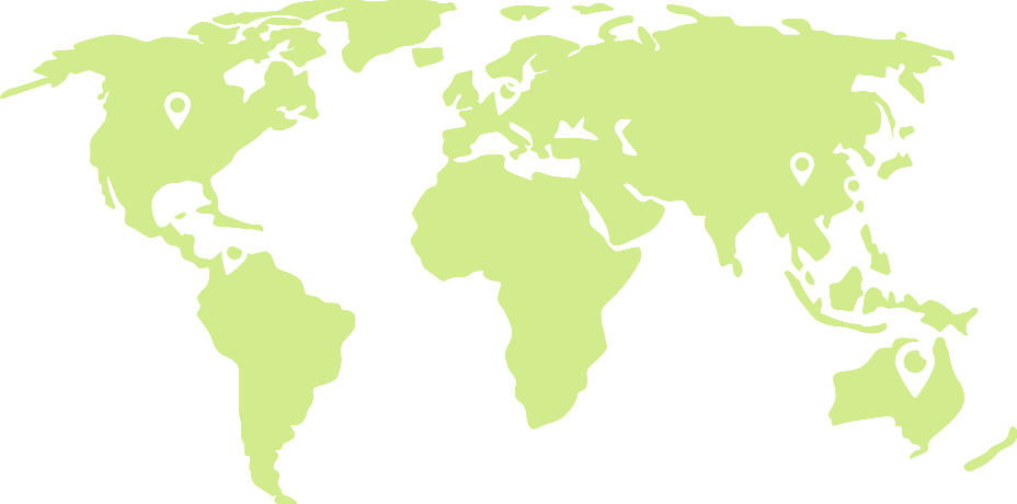 Global distribution map for Sibelius Natural Products company.